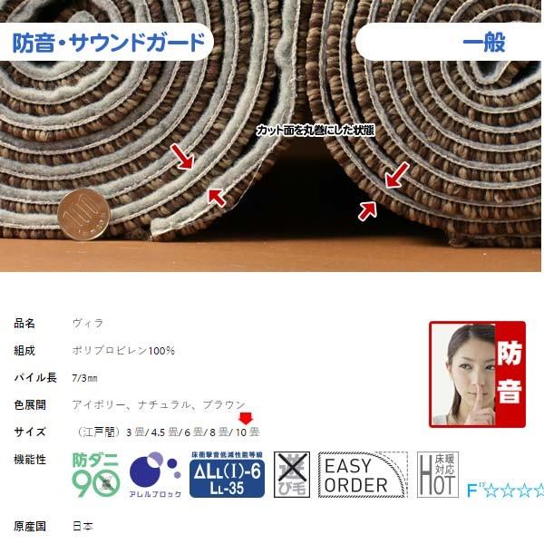カーペット 10畳 江戸間 厚手 防音 防ダニ 日本製 北欧 おしゃれ 絨毯 VILシリーズ VILEJ10 | スミノエ | 08