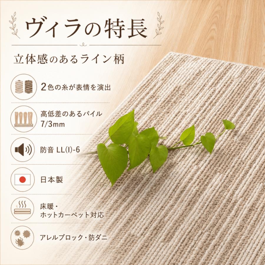 スミノエ カーペット 6畳 防音 防ダニ 厚手 江戸間 日本製 フリー