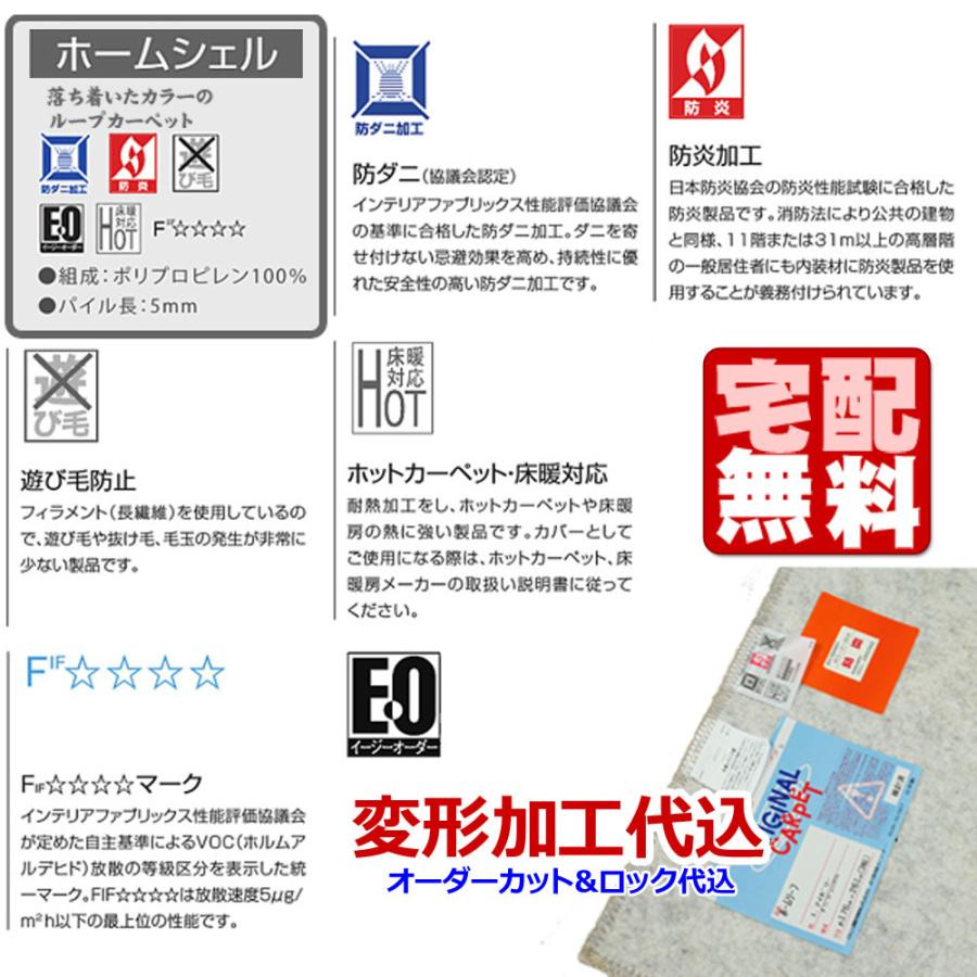 カーペット オーダー 10畳 防炎 防ダニ 厚手 おしゃれ 変形加工代込 日本製 Homeshell | スミノエ | 16