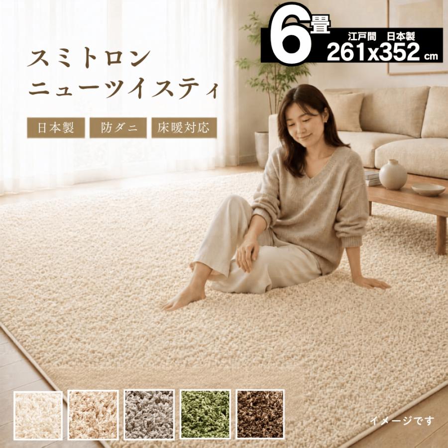 ラグ カーペット高品質 大人気 滑り止め付 洗える6 ラグ 滑り止め 6畳