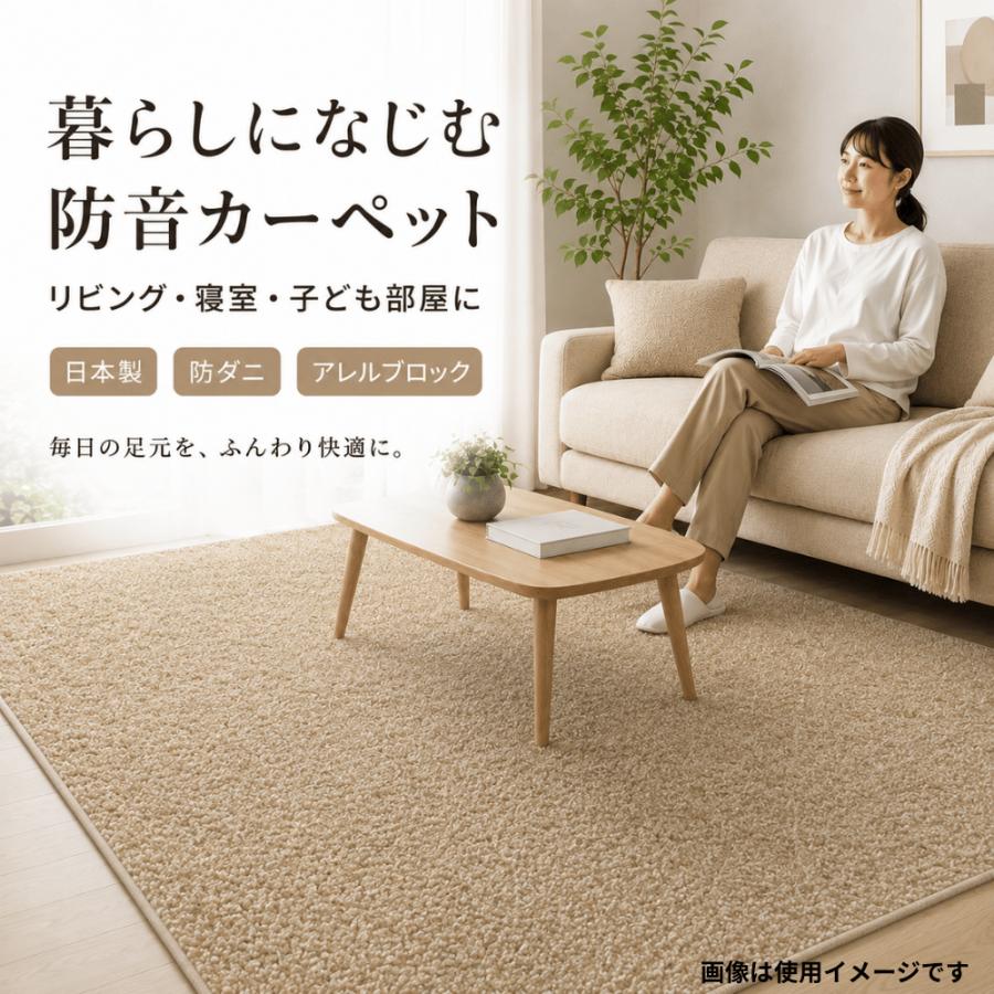 スミノエ カーペット 4畳半 日本製 防ダニ 防音 厚手 江戸間 床暖房 