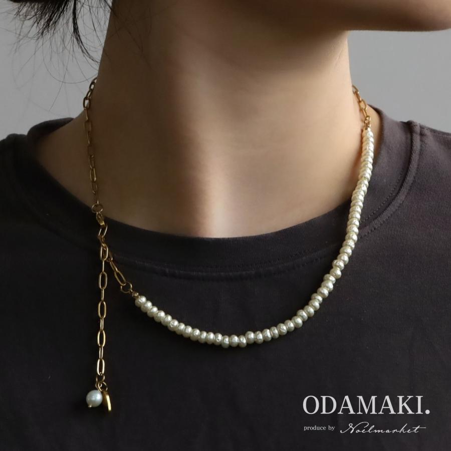 ネックレス 金属アレルギー対応 ハンドメイド 淡水パール ステンレス 
