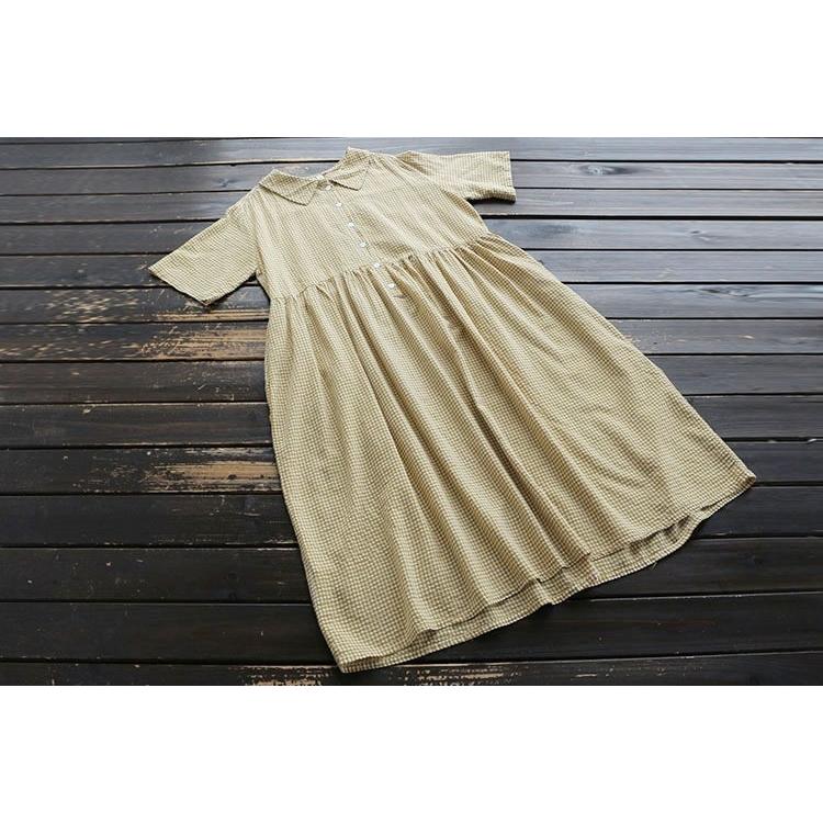 40s 50s Vintage ワンピース レーヨン チェック プリーツ 50's TOWNCRAFT ビンテージレーヨンチェックシャツ - Fresh Service