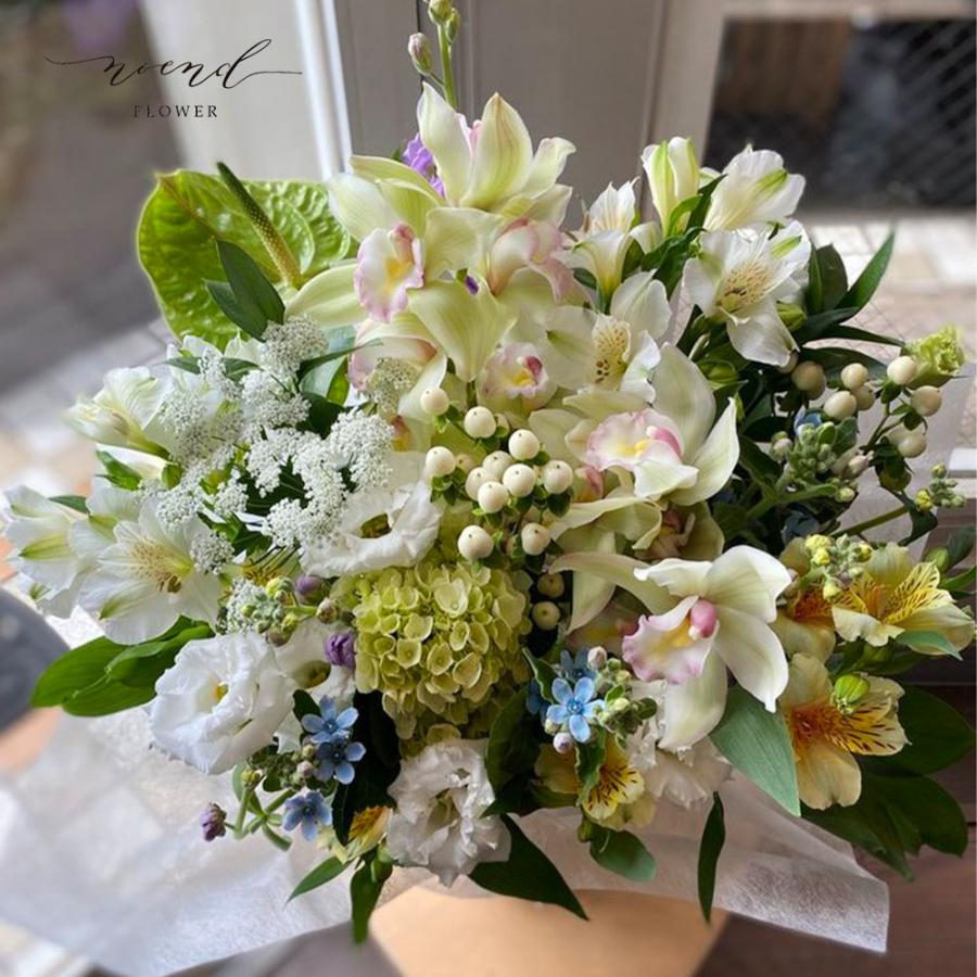 お供えお悔やみ 花 お任せフラワーアレンジメントLサイズボリュームアップ 喪中見舞い 法要法事 四十九日 一周忌 三回忌 七回忌_5