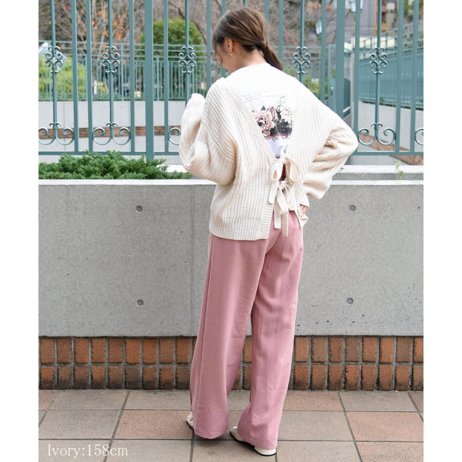 レディース ニット トップス トレンド アイボリー グレージュ パープル バックリボン 3way プチプラ かわいい 洋服 韓国ファッション サンゴ ノーフォール 114n Nofallsango 通販 Yahoo ショッピング