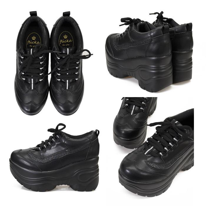 シューズ スニーカー レディース ダッドスニーカー 厚底 原宿系 インスタ映え 可愛い おしゃれ ブラック 黒 シルバー ホワイト 98nsl Nofallsango 通販 Yahoo ショッピング