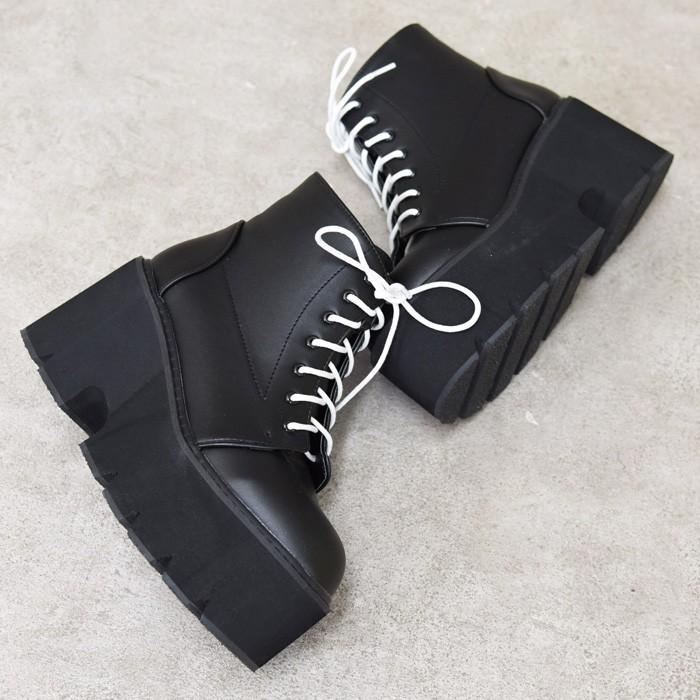 タンクヒールレースアップブーツ ブーツ レディース ブラック ハイヒール 厚底 原宿系 ショートブーツ 編み上げ 履きやすい 歩きやすい インスタ 可愛い 98nb Nofallsango 通販 Yahoo ショッピング