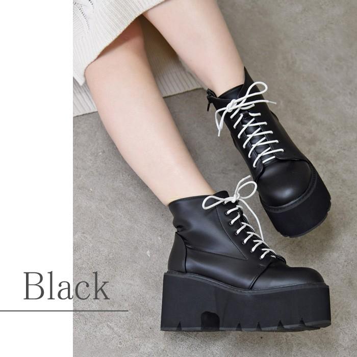 タンクヒールレースアップブーツ ブーツ レディース ブラック ハイヒール 厚底 原宿系 ショートブーツ 編み上げ 履きやすい 歩きやすい インスタ 可愛い 98nb Nofallsango 通販 Yahoo ショッピング