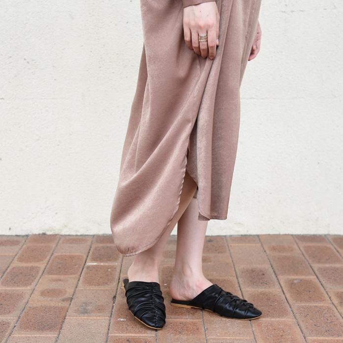 靴 レディース ミュール ギャザー ハンサムコーデ ロングノーズ ブラック ベージュ ブラウン グレージュ 淡色コーデ スリッパ 大人女子 歩きやすい 98ns Nofallsango 通販 Yahoo ショッピング