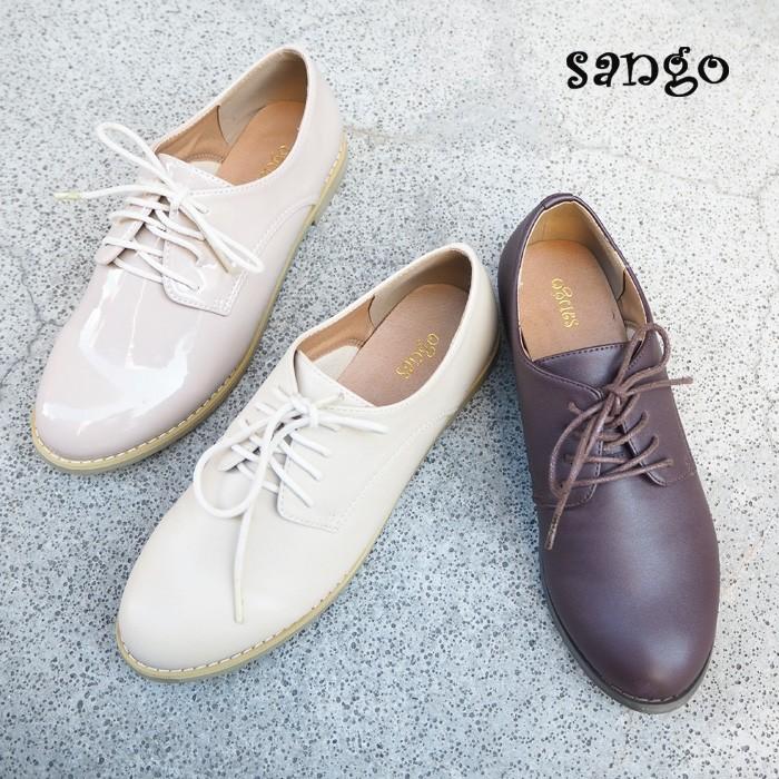 Sangoのプレーンシューズ おじ靴 レディース オックスフォード プレーンシューズ エナメル マニッシュ フラットヒール 黒 ダークブラウン ホワイト 98nm Nofallsango 通販 Yahoo ショッピング