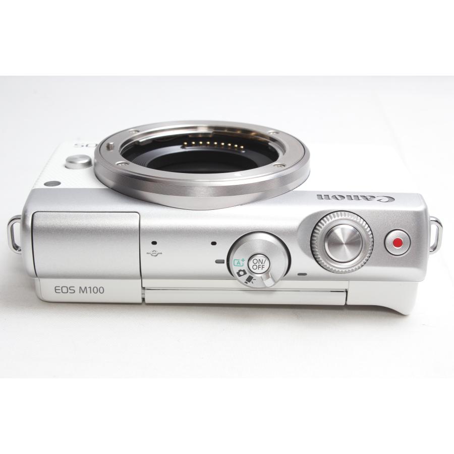 Canon - 新品 Canon EOS M100 レンズキット ホワイト 8GB SDカード付 EOS M キヤノン Canon ミラーレス一眼 M100 レンズキット