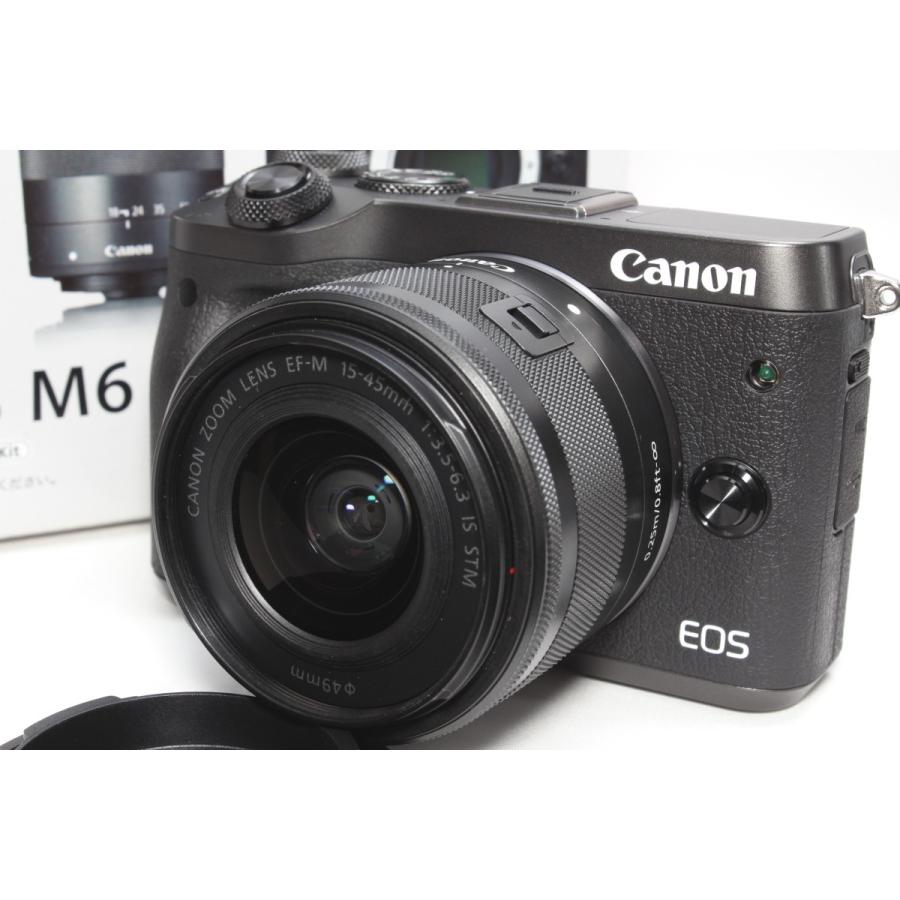 ミラーレス一眼 Canon キヤノン EOS M6 レンズキット ブラック 新品SDカード付き｜nogi-camerayshop