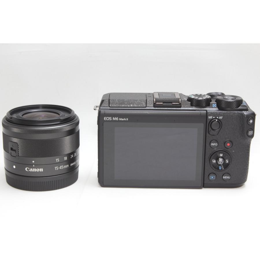 ミラーレス一眼 Canon キヤノン EOS M6 Mark II 標準レンズセット ブラック 新品SDカード付き｜nogi-camerayshop｜02