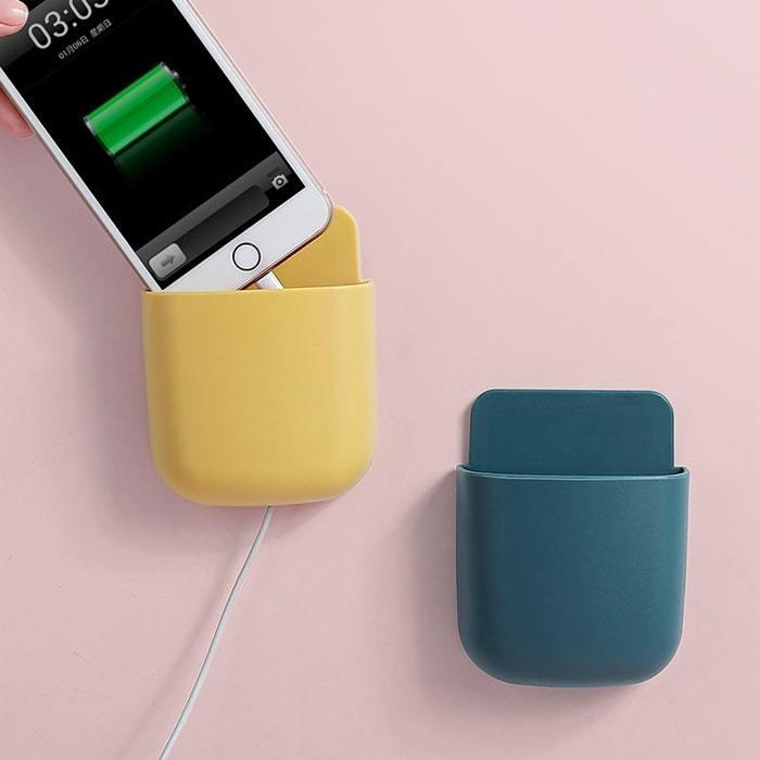 壁付け 小物入れ リモコン スマホ 入れ ベッドサイド 収納 ホルダー