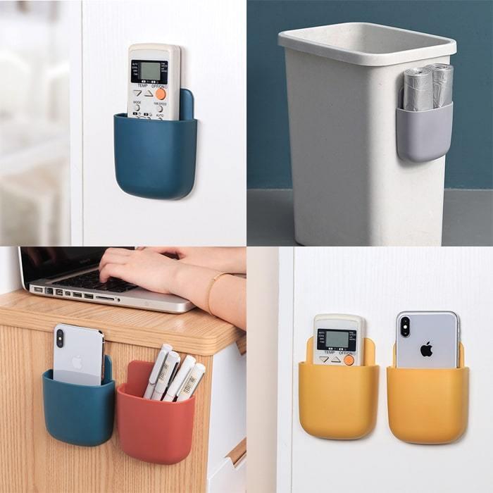 壁付け 小物入れ リモコン スマホ 入れ ベッドサイド 収納 ホルダー