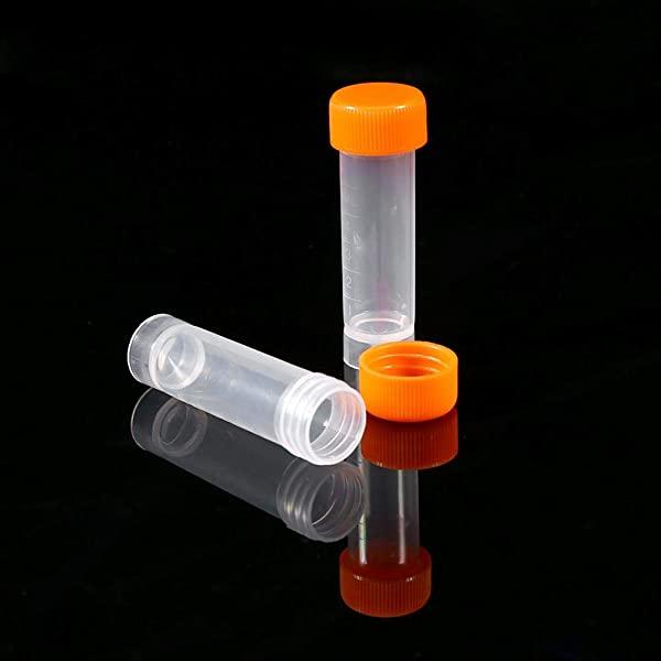 試験管 凍結試験管 プラスチック製 10本5ml バイアルネジシールキャップパック容器シリコンガスケット付き 通販 10個入り 1.5ml プラスチック製 実験室用 クライオバイアル試験管 スクリューキャップ付き
