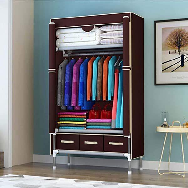 安い専門店 ワードローブカバー付き ワードローブクローゼット 洋服ダンス メタルラック ハンガーラック大容量 シンプルな布製ワードローブ 日本ショップ Ssl Daikyogo Or Jp