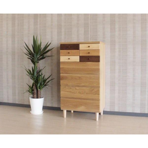 チェスト収納 天然木 異素材のグラデーション 幅60cm 7段 アルダー