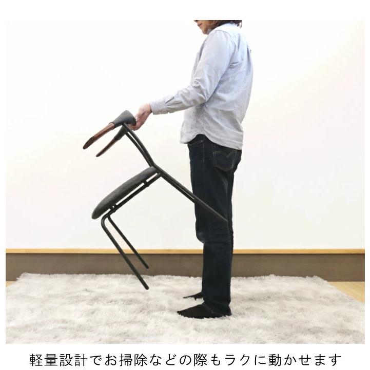 ダイニングチェアー 食卓椅子 2脚セット 北欧 アイアン脚 ステンレス脚 軽量 軽い ブラウン ブラック PVC ソフトレザー おしゃれ ハーフアーム 単品販売_9