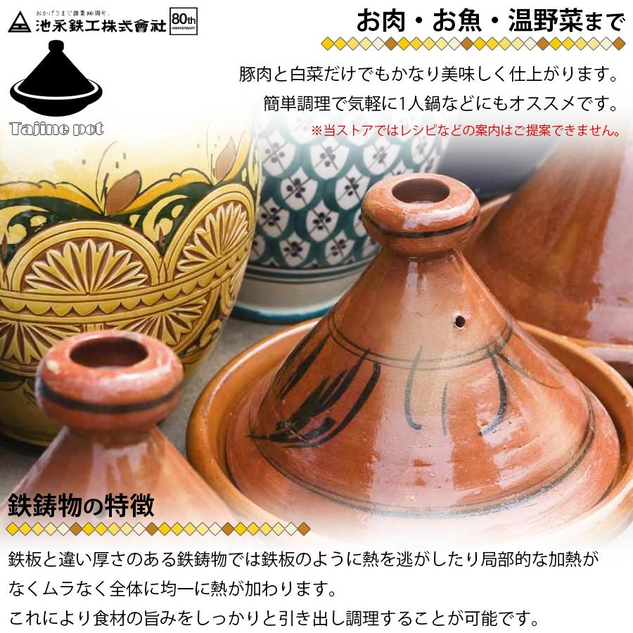 池永鉄工 1671101 IHタジン鍋20cm 鍋 白 直火 オーブン エスニック料理