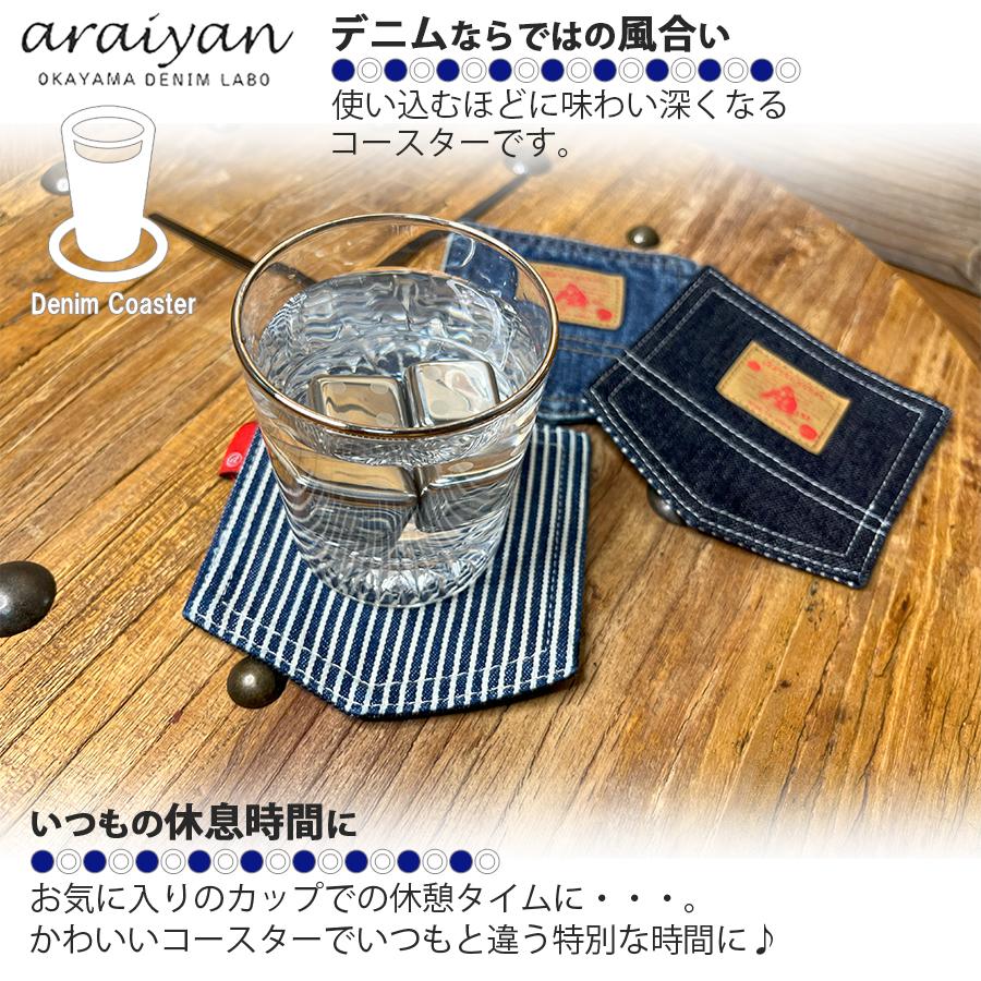 araiyan】 アライヤン 日本製 岡山デニム デニム コースター (2枚