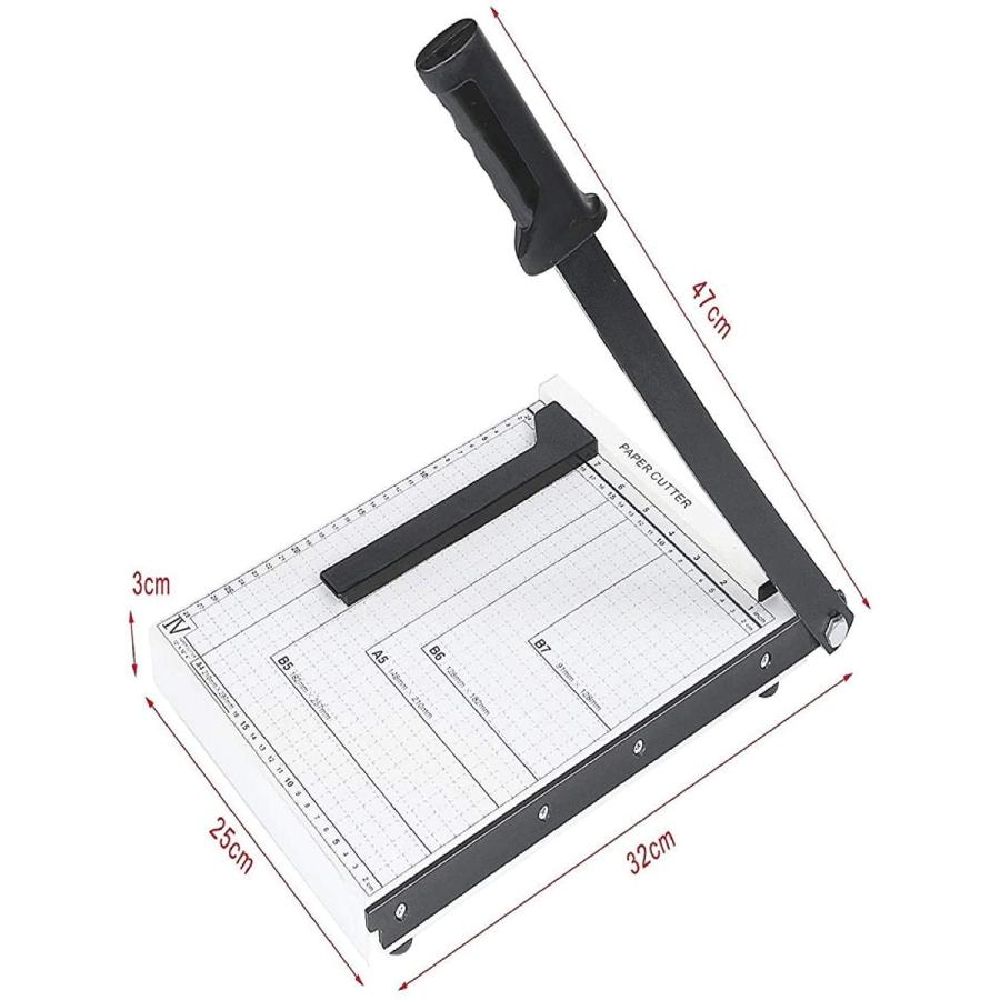 ペーパーカッター A4 裁断機 【 B7 B6 A5 B5 A4 】300×250mm対応 ズレ防止 連動用紙ストッパー機能 LB-154 区分60S｜nohohonlibre｜05