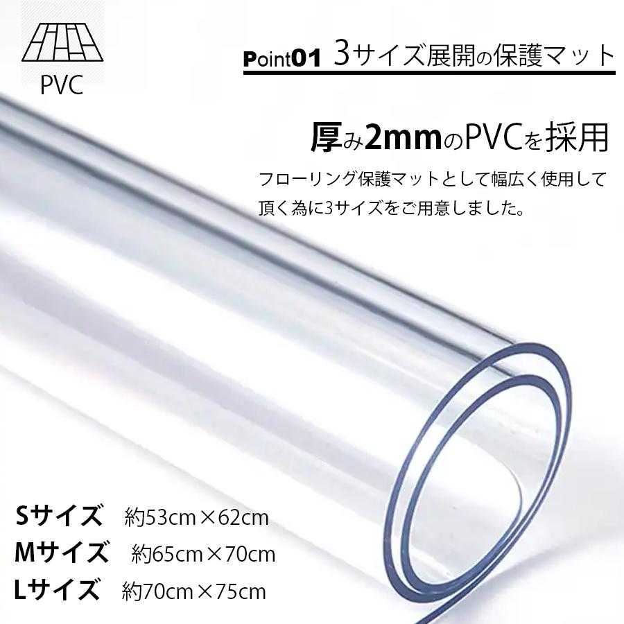 フローリング保護マット 冷蔵庫マット 厚さ2mm 傷防止マット キズ