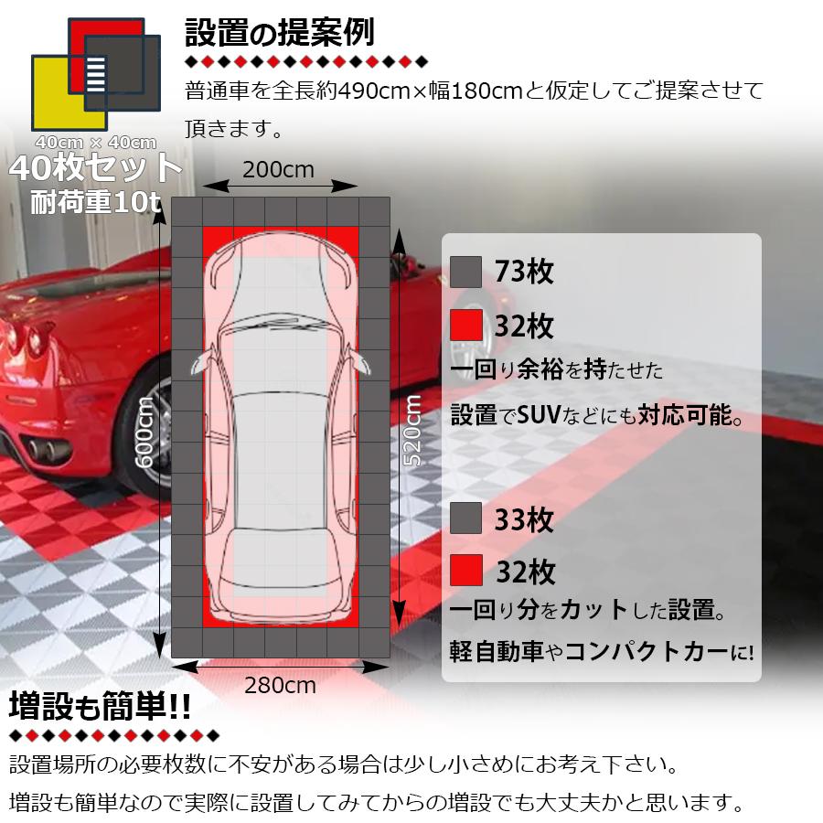ガレージタイル ガレージマット 40枚セット 40cm×40cm×1.8cm はめ込み
