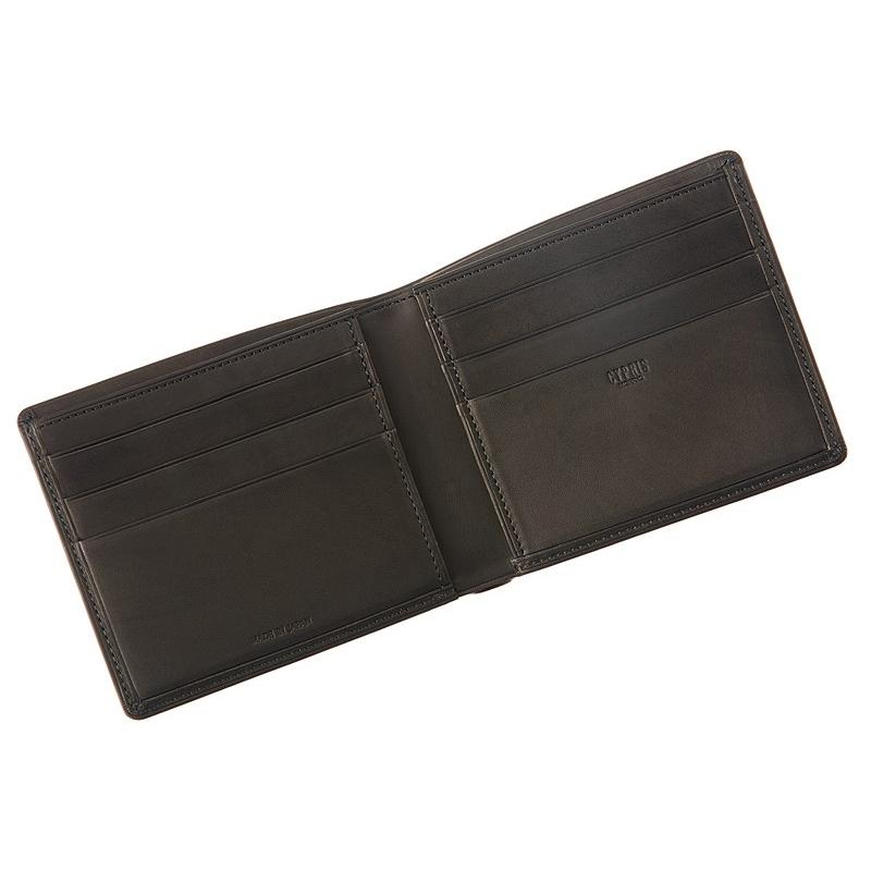 CYPRIS（キプリス） メンズ 財布 二つ折り 小銭入れなし カーフレザー