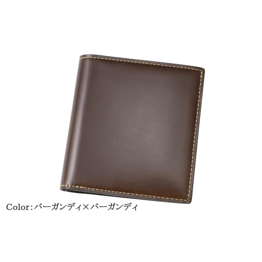 コードバン 財布 メンズ 二つ折り コンパクト オイルコードバン ヴィンテージワックスドレザー ノイインテレッセ Neu interesse 小銭入れ付き 3092の画像
