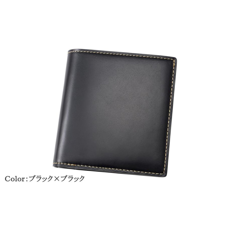コードバン 財布 メンズ 二つ折り コンパクト オイルコードバン ヴィンテージワックスドレザー ノイインテレッセ Neu interesse 小銭入れ付き 3092の画像