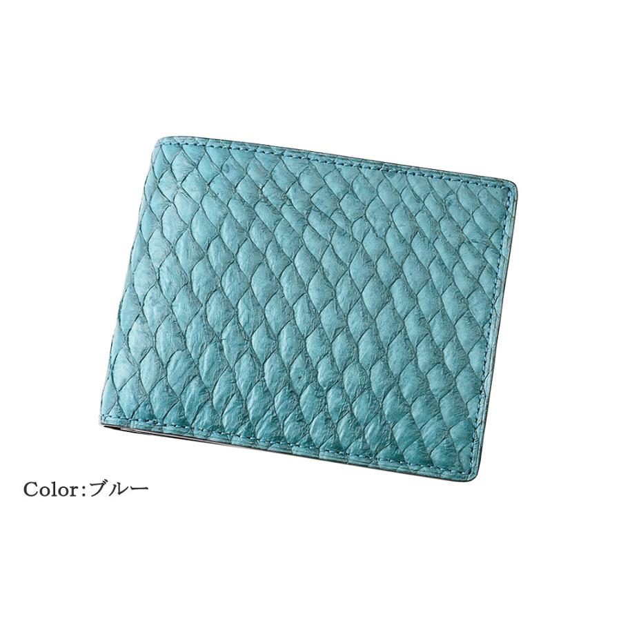 財布 メンズ 二つ折り財布 本革 小銭入れあり キプリス MADAI -Ocean Leather- CYPRIS 日本製 ブランド レザー 魚革 鯛 4131の画像