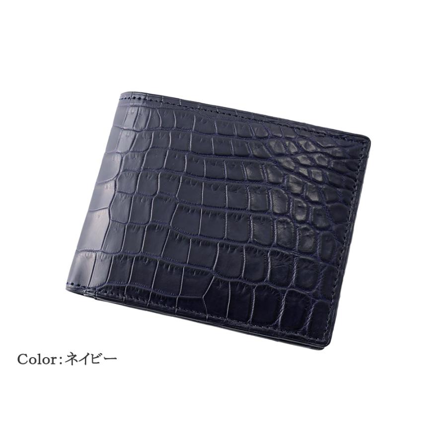 メンズ 財布 二つ折り 小銭入れあり CYPRIS クロコダイル キプリス コレクション マットクロコダイル 本革 鰐革 レザー 日本製 札入 エキゾチックレザー 4190の画像