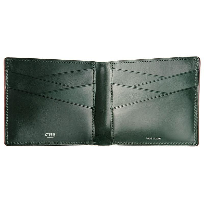 メンズ 財布 二つ折り 小銭入れなし カード札入 キプリス URUSHI 漆 CYPRIS 純札 本革 日本製 ブランド jaCHRO Leather 4327の画像