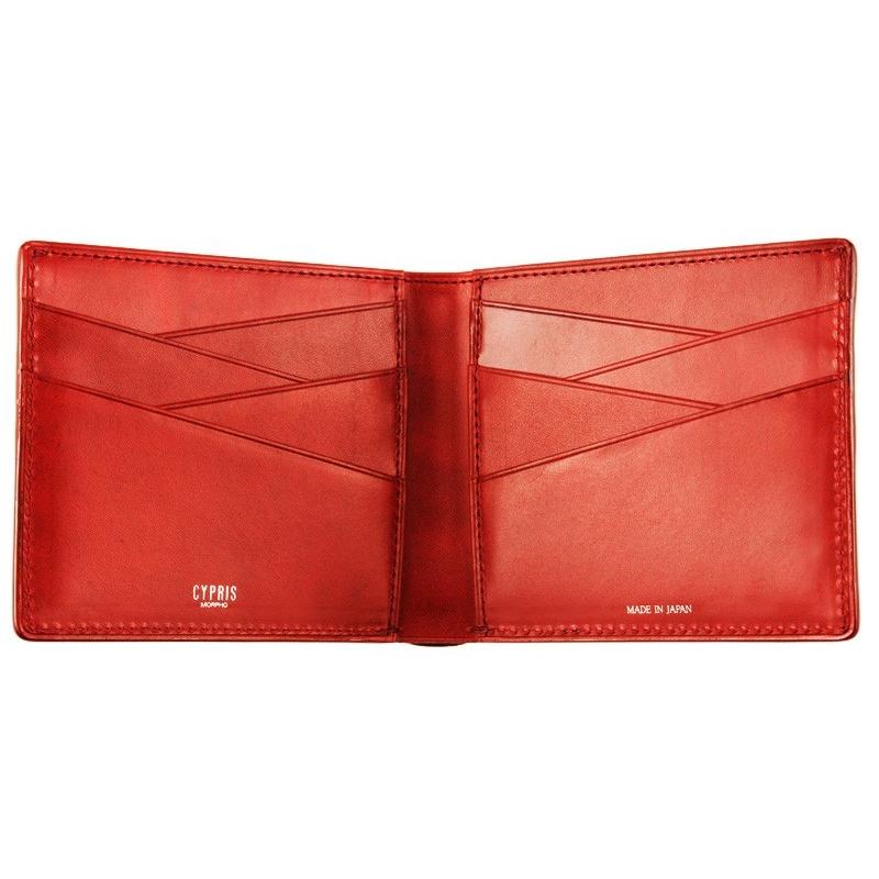 メンズ 財布 二つ折り 小銭入れなし カード札入 キプリス URUSHI 漆 CYPRIS 純札 本革 日本製 ブランド jaCHRO Leather 4327の画像