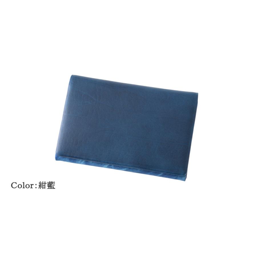 名刺入れ メンズ レディース 本革 ブランド 風琴マチ AIZOME CALF 日本製 藍染 武州中島紺屋 キプリス CYPRIS  カードケース レザー 牛革 4364の画像