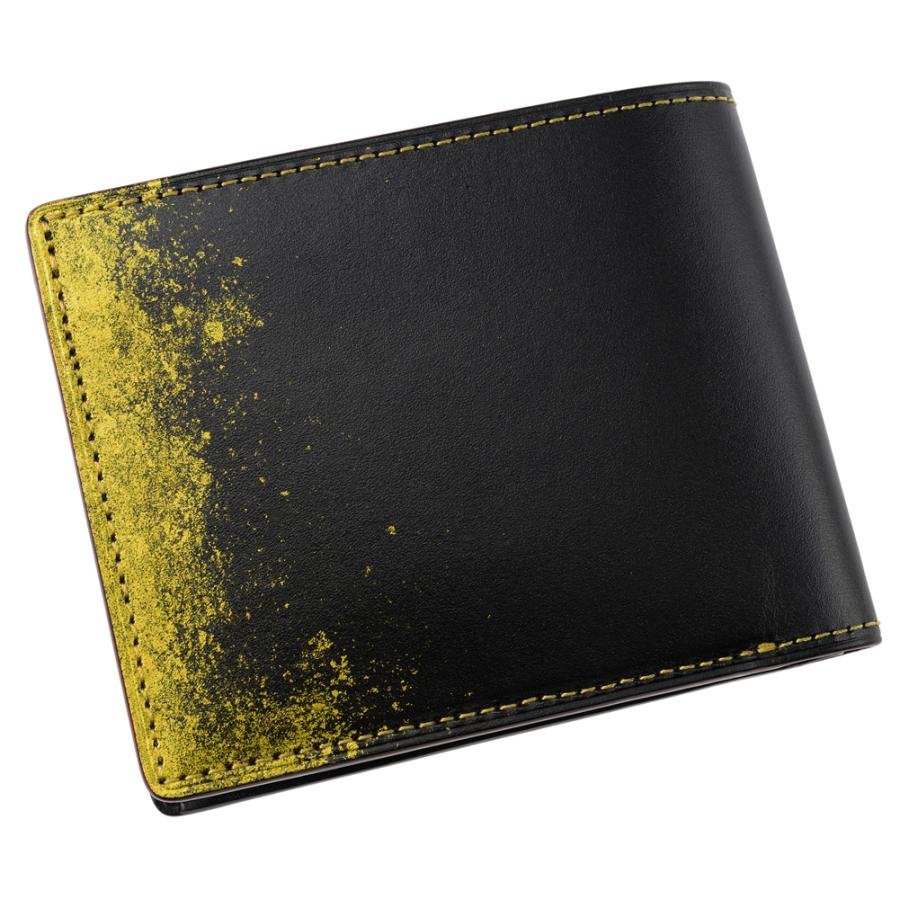 財布 メンズ 二つ折り 本革 日本製 小銭入れあり キプリス URUSHI HAKU 漆 金箔 CYPRIS jaCHRO Leather 4758の画像