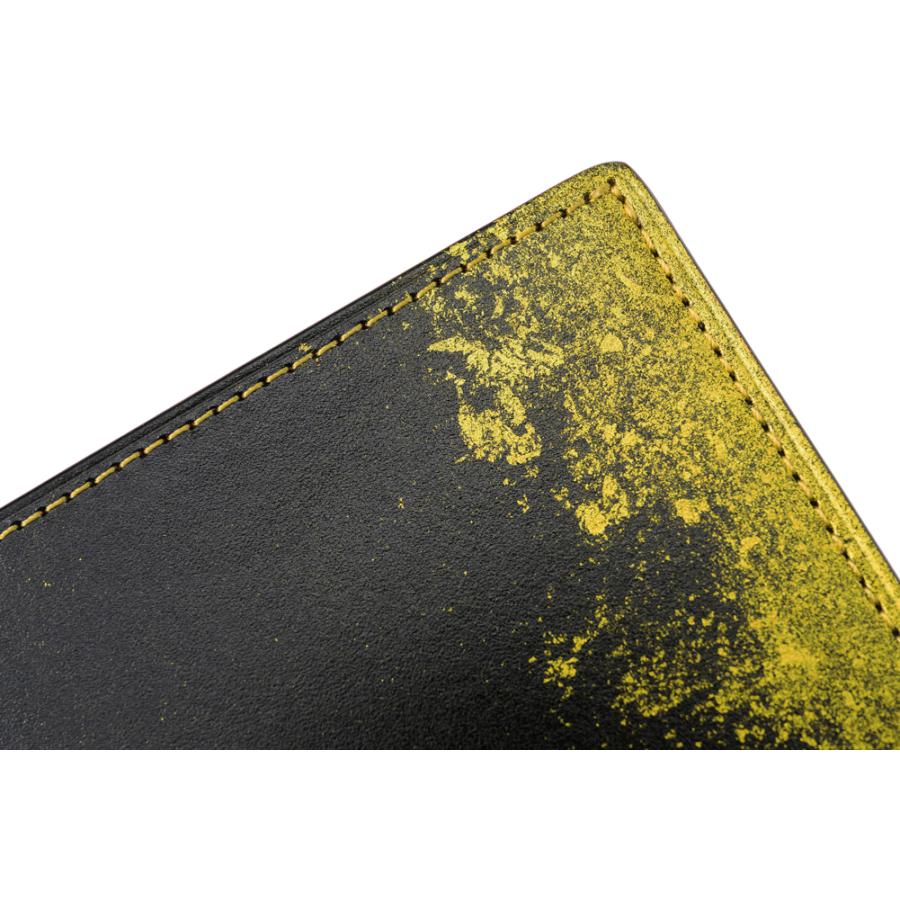 財布 メンズ 二つ折り 本革 日本製 小銭入れあり キプリス URUSHI HAKU 漆 金箔 CYPRIS jaCHRO Leather 4758の画像