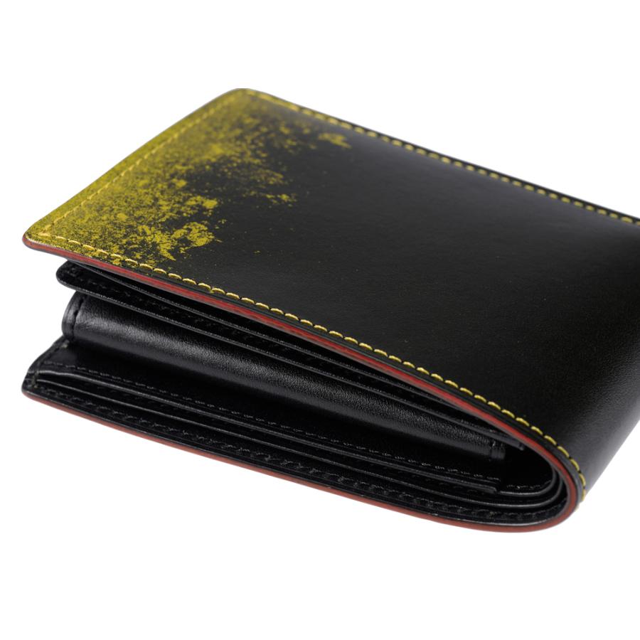 財布 メンズ 二つ折り 本革 日本製 小銭入れあり キプリス URUSHI HAKU 漆 金箔 CYPRIS jaCHRO Leather 4758の画像
