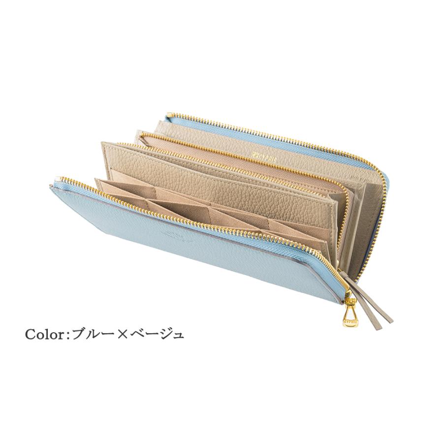 長財布 レディース 小銭入れ仕切りあり 本革 日本製 L字ファスナー キプリス  ハニーセル CYPRIS 財布 ルミナス 使いやすい 母の日 プレゼント 6447の画像