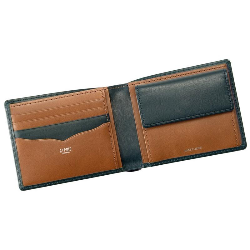 CYPRIS（キプリス） メンズ 二つ折り 財布 小銭入れ付き テルヌーラ 本