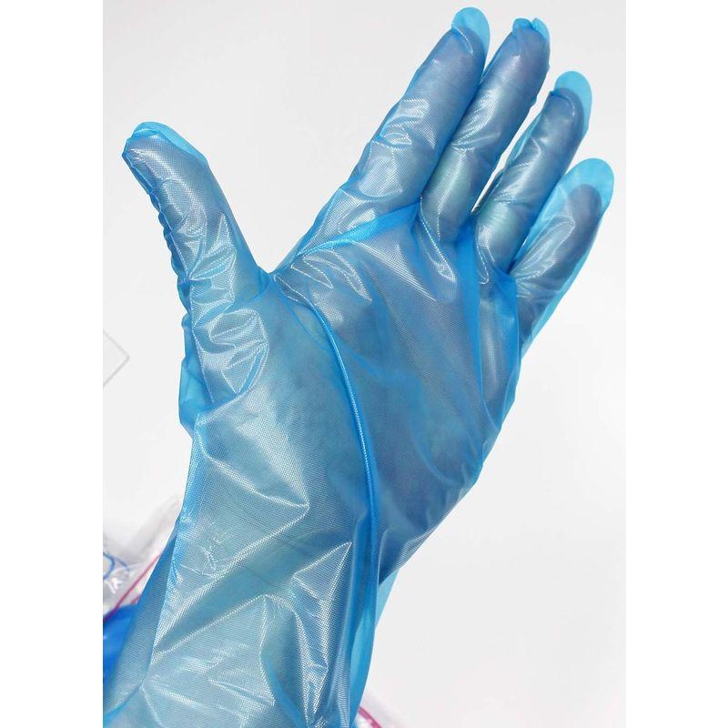 水野産業　N330　使い捨て　ブルー　100枚入×80袋セット　ポリ手袋　(ブルー,　M)　食品衛生法適合