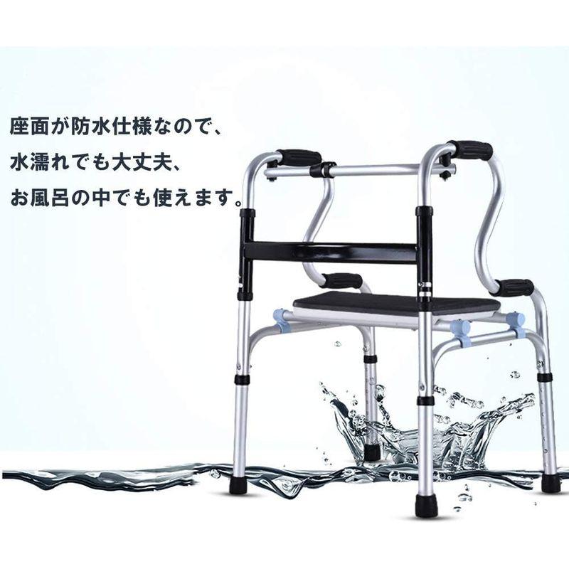 Cific 歩行器 固定・キャスター・交互3way式 軽量アルミ 高さ８段調節 折り畳み クッション付き (セット) 歩行器 固定 キャスター 交互3way式 軽量アルミ 高さ８段調節 折り畳み クッション付き セット