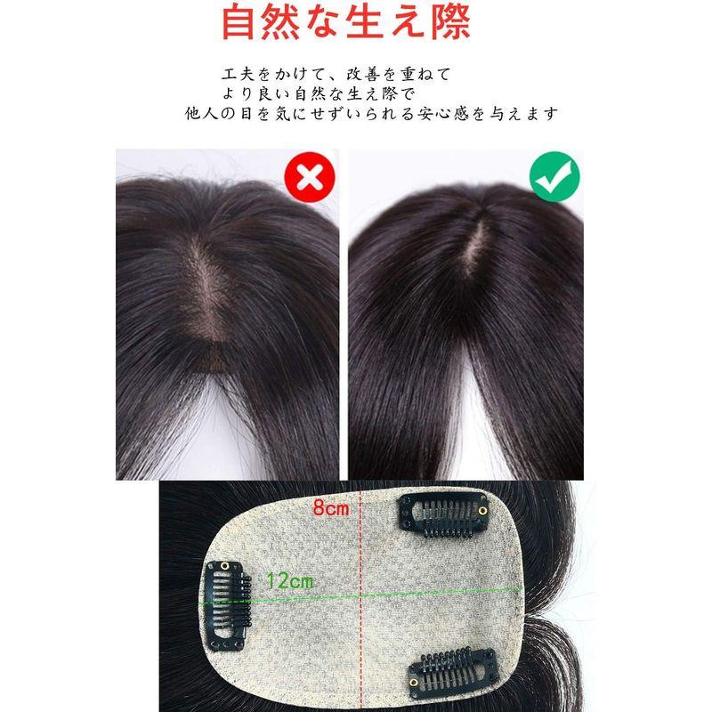 HIYE 人毛100% 部分ウィッグ 手植え リアル 分け目 前髪 ヘアーピース 横8cm縦12cm (バッツん自然黒， 20cm) 人毛100% 部分ウィッグ 手植え リアル 分け目 前髪 ヘアーピース 横8cm縦12cm バッツん自然黒， 20cm