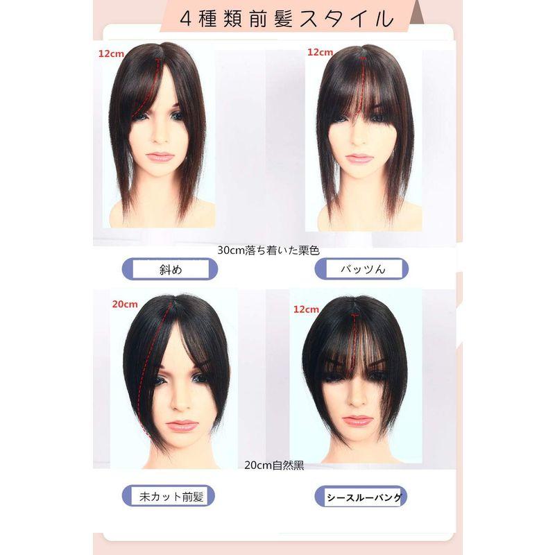 HIYE 人毛100% 部分ウィッグ 手植え リアル 分け目 前髪 ヘアーピース 横8cm縦12cm (バッツん自然黒， 20cm) 人毛100% 部分ウィッグ 手植え リアル 分け目 前髪 ヘアーピース 横8cm縦12cm バッツん自然黒， 20cm
