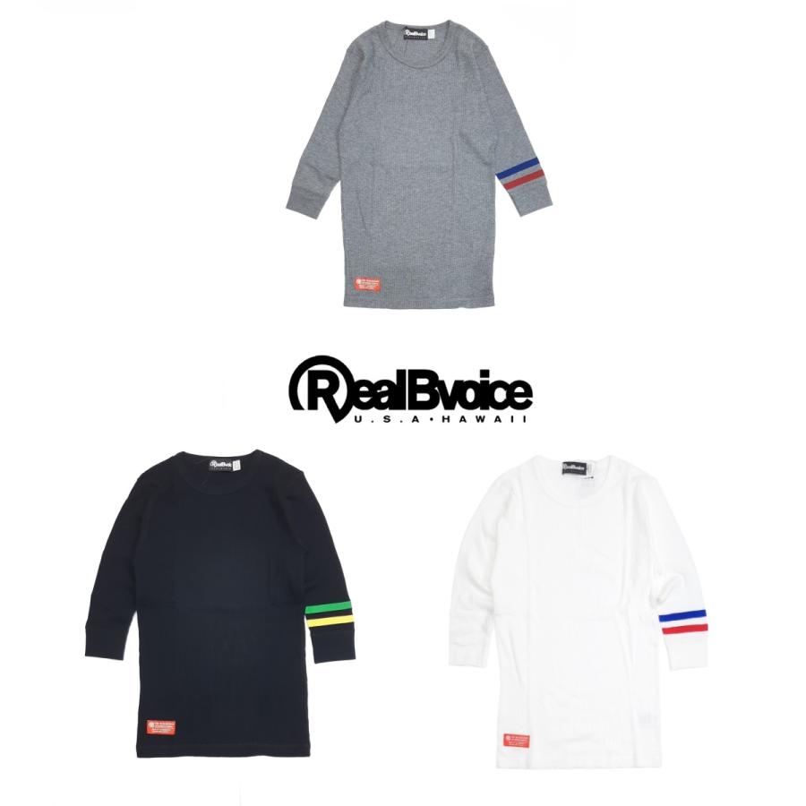 RealBvoice リアルビーヴォイス メンズ 7分袖 Tシャツ サーマル ワッフル生地 ストリート カジュアル 人気 サーフ sufe 15AW01｜noisy-store