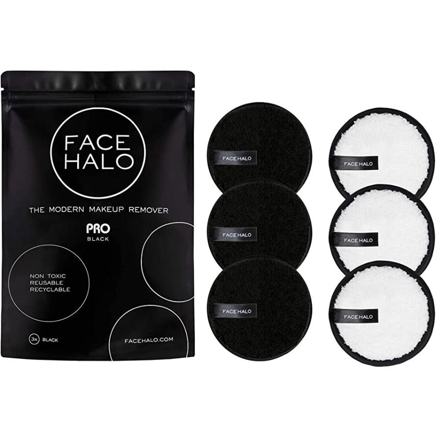 FACE HALO クレンジング 3枚セット 水のみ 簡単 サステナブル BLACK WHITE 化学物質不使用 クレンジング パッド
