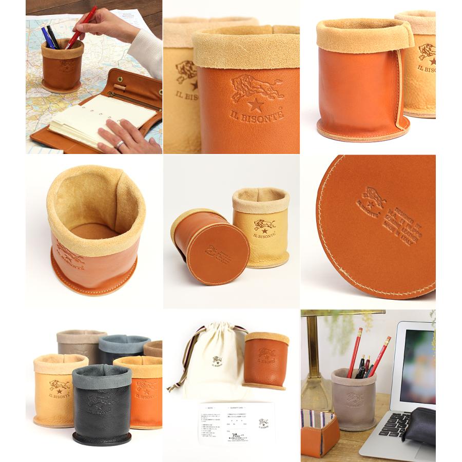 IL BISONTE（イルビゾンテ） 文房具 レザーペン立て（ペンホルダー