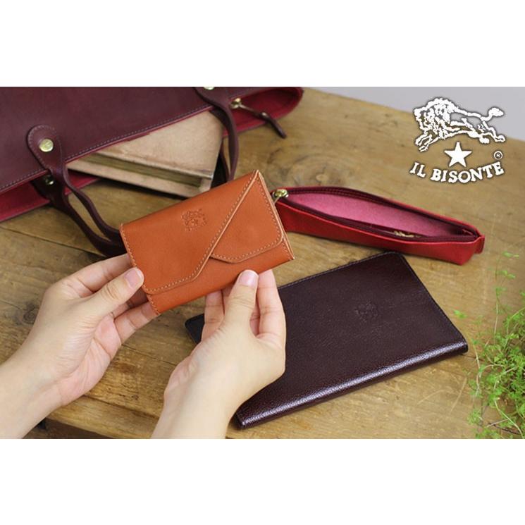 ちょこ。イルビゾンテ 二重フラップ マルチケース ケース カード入れ IL BISONTE（イルビゾンテ） カードケース 名刺入れ ダブルフラップ