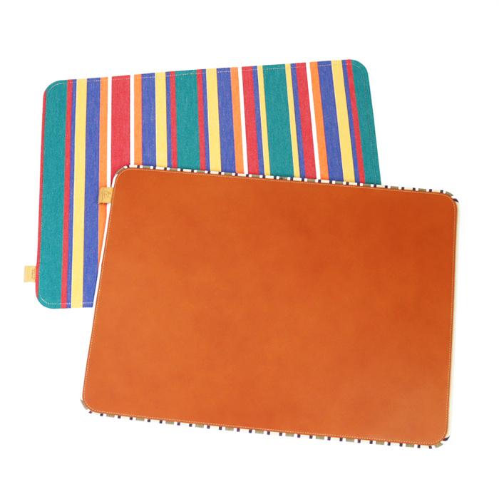 IL BISONTE（イルビゾンテ） 文房具 ストライプキャンバス×レザー